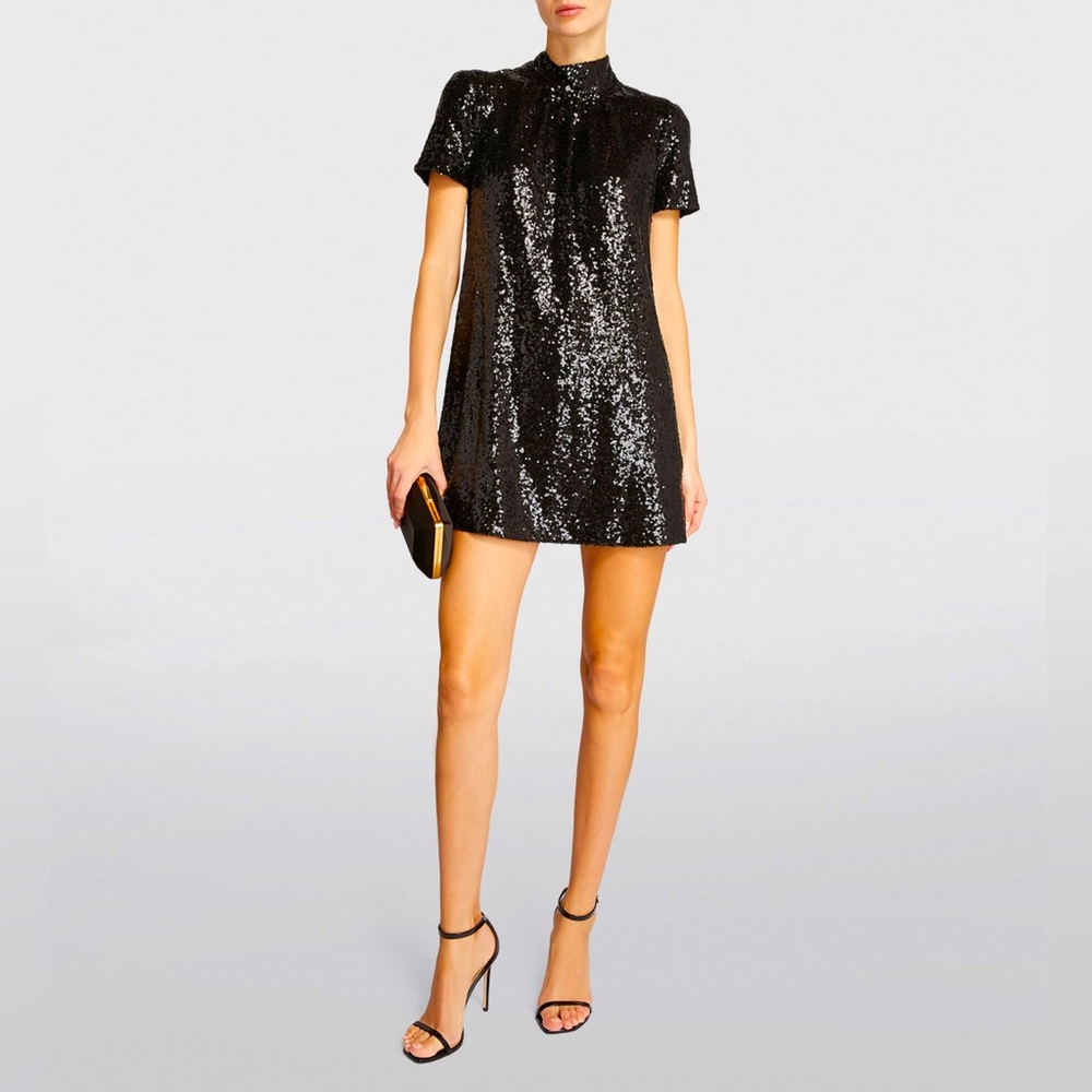 Like New!!  Staud Ilana Black Sequin Mini Dress Small